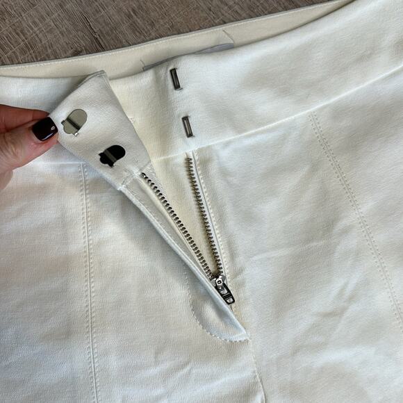 DEREK LAM 10 CROSBY Soft White Lucia Front Slit Trousers Women’s - Picture 7 of 12